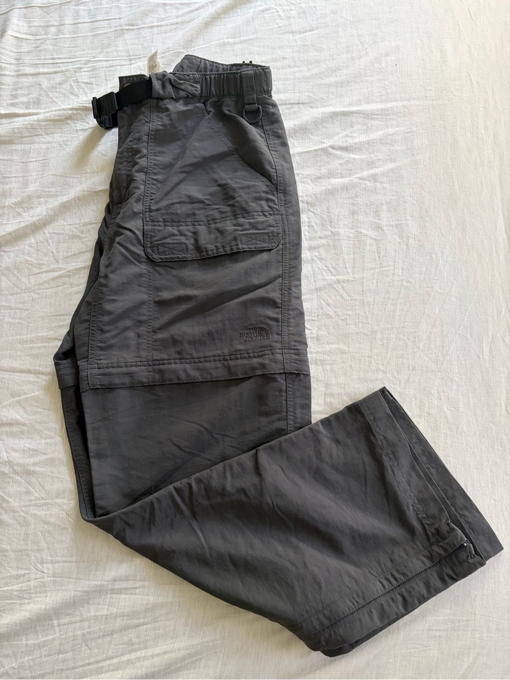 The North Face Men's Dark Gray Cargo Pants with Built-In Belt